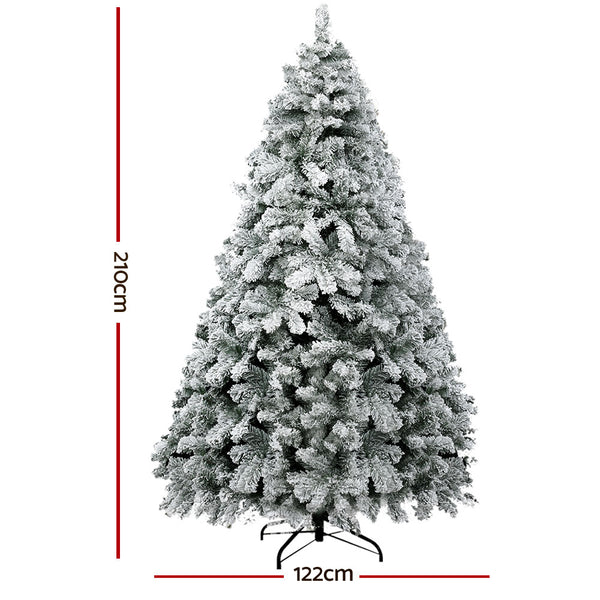 Jingle Jollys Christmas Tree 2.1M Xmas Trees Decorations Snowy 859 Tips Deals499