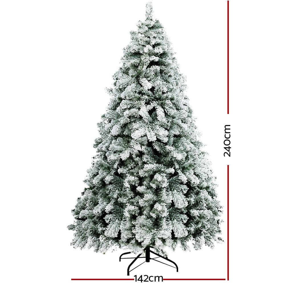 Jingle Jollys Snowy Christmas Tree 2.4M 8FT Xmas Decorations 859 Tips Deals499