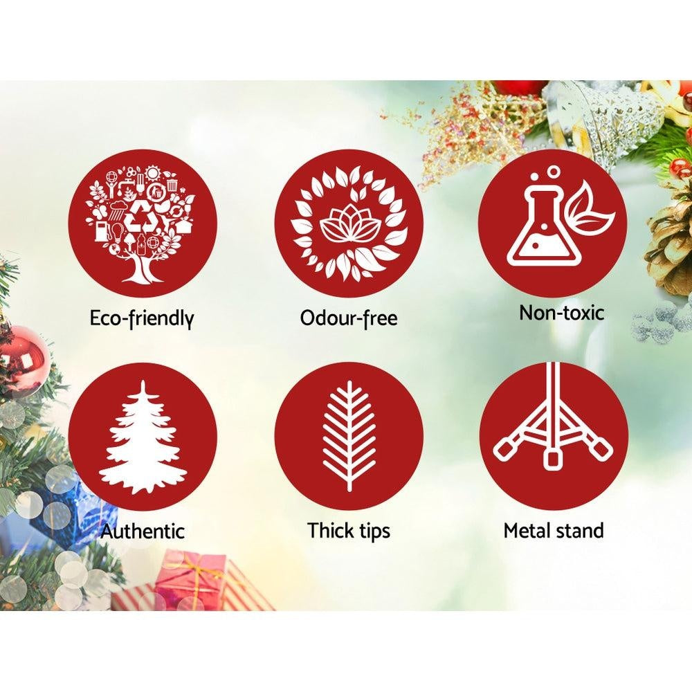 Jingle Jollys Snowy Christmas Tree 2.4M 8FT Xmas Decorations 859 Tips Deals499