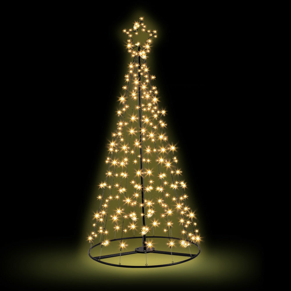 Jingle Jollys Christmas Tree 2.1M 264 LED Xmas Trees Solar Power Warm White Deals499