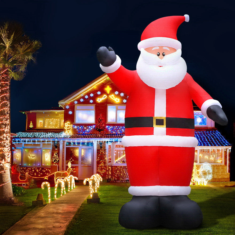 Jingle Jollys 5M Christmas Inflatable Santa Decorations Outdoor Air-Power Light Deals499