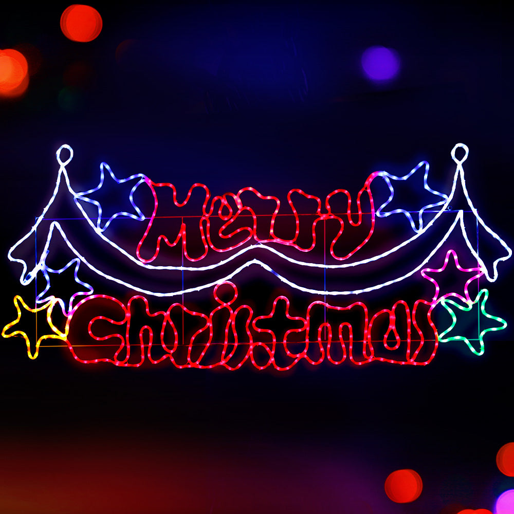 Jingle Jollys 1.9M LED Merry Christmas lights Motif Light Outdoor Decorations Deals499