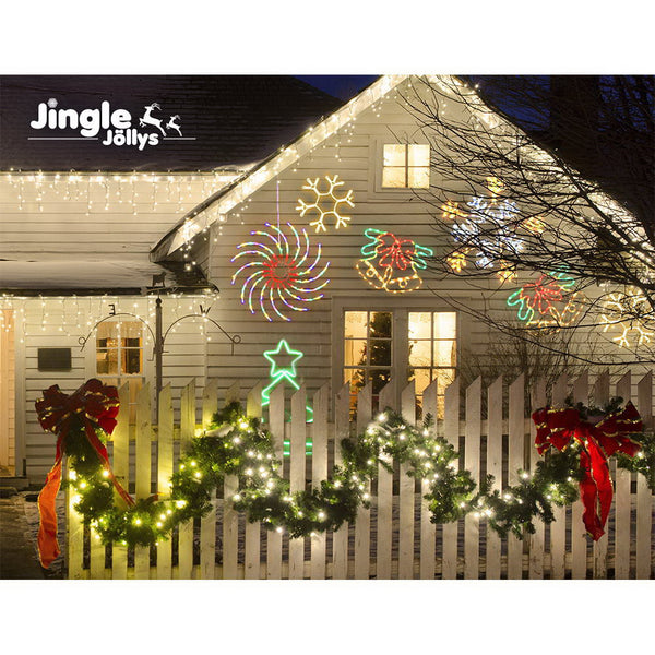 Jingle Jollys Christmas Motif Lights LED Spinner Light Waterproof Colourful Deals499