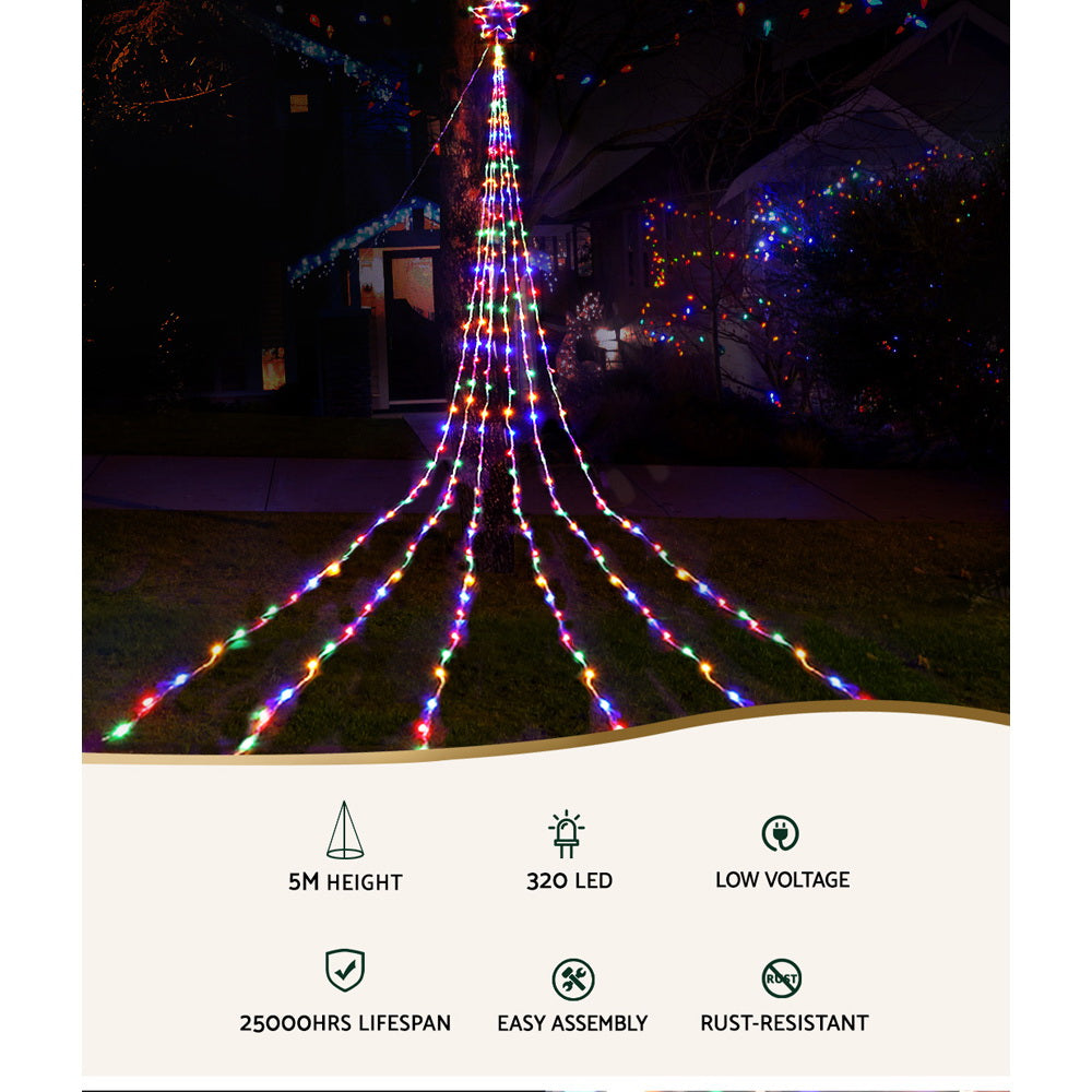 Jingle Jollys 5M Christmas Curtain Lights LED Motif Fairy String Light Outdoor Deals499