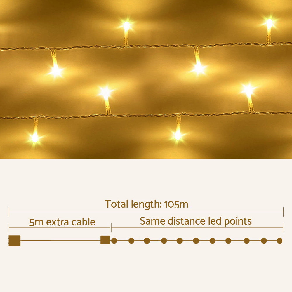 Jingle Jollys 100M 500 LED Christmas String Lights Warm White Deals499