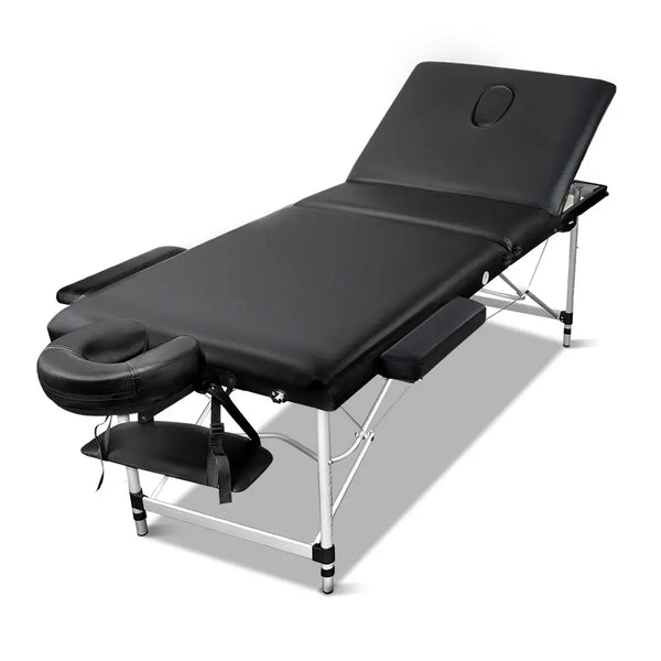 Zenses 3 Fold Portable Aluminium Massage Table - Black Deals499