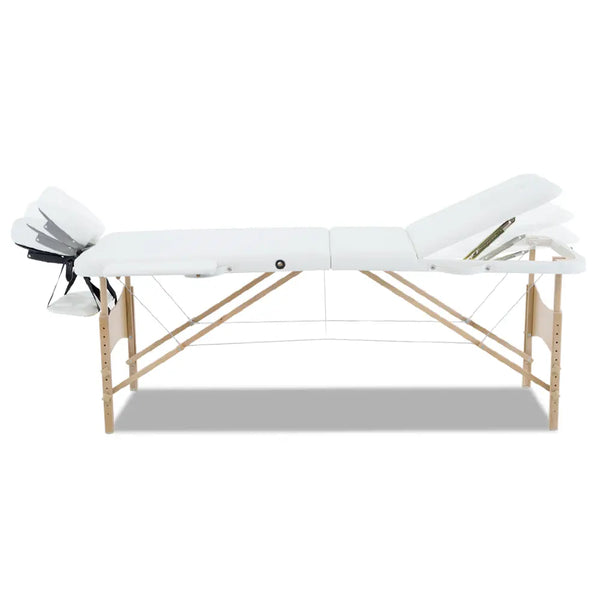 Zenses 3 Fold Portable Wood Massage Table - White Deals499