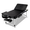 Zenses 70cm Wide Portable Aluminium Massage Table 3 Fold Treatment Beauty Therapy Black Deals499