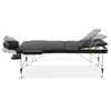 Zenses 70cm Wide Portable Aluminium Massage Table 3 Fold Treatment Beauty Therapy Black Deals499