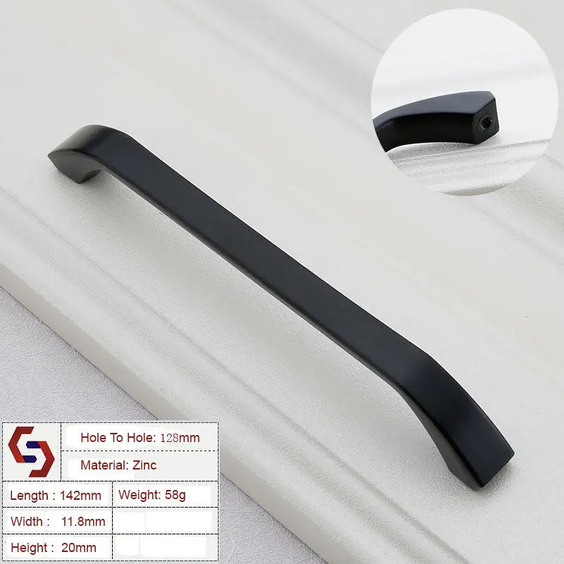 Zinc Kitchen Cabinet Handles Bar Drawer Handle Pull black color hole to hole 128MM Deals499