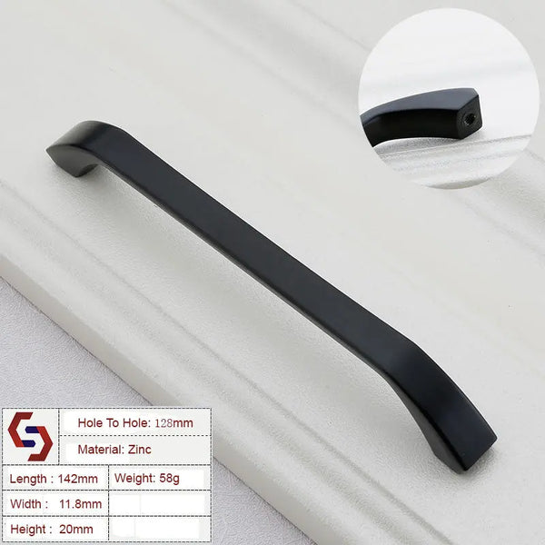 Zinc Kitchen Cabinet Handles Bar Drawer Handle Pull black color hole to hole 128MM Deals499