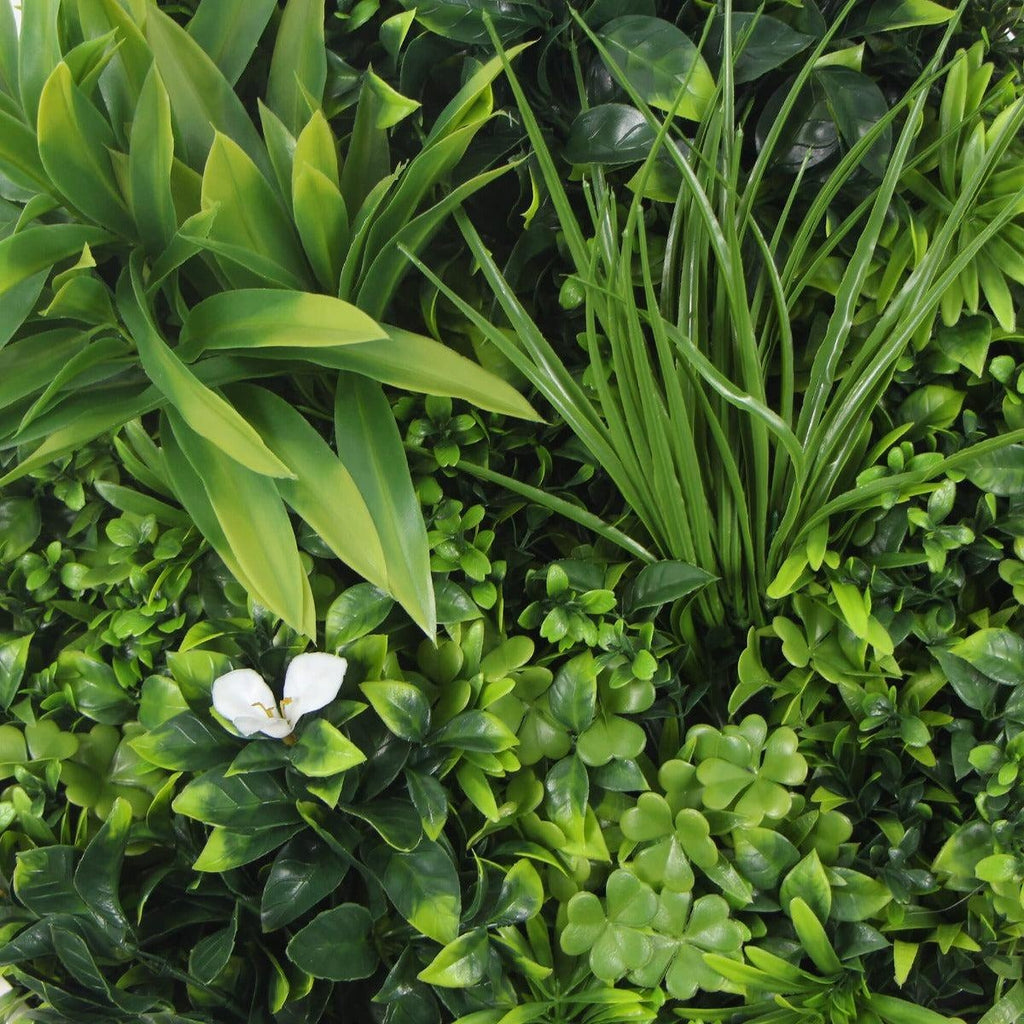 Flowering White Artificial Green Wall Disc UV Resistant 50cm (White Frame) Deals499