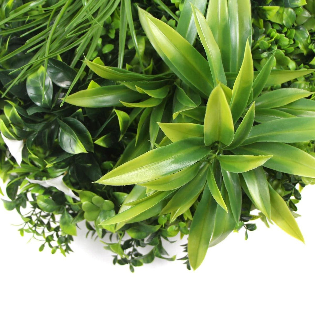 Flowering White Artificial Green Wall Disc UV Resistant 50cm (White Frame) Deals499