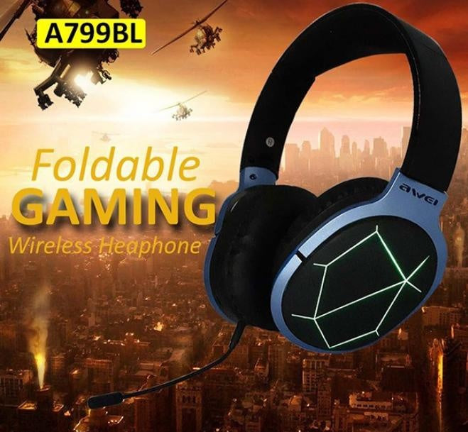 AWEI A799BL Foldable Gaming Wireless Headphone Over-Ear Gaming Headset with Mic (Black) Deals499