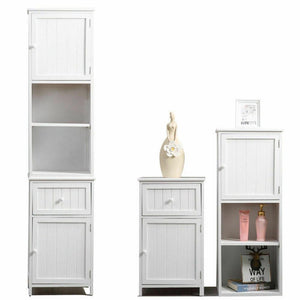 Levede 2 in 1 Bathroom Tallboy Furniture Toilet Storage Cabinet Laundry Cupboard Deals499