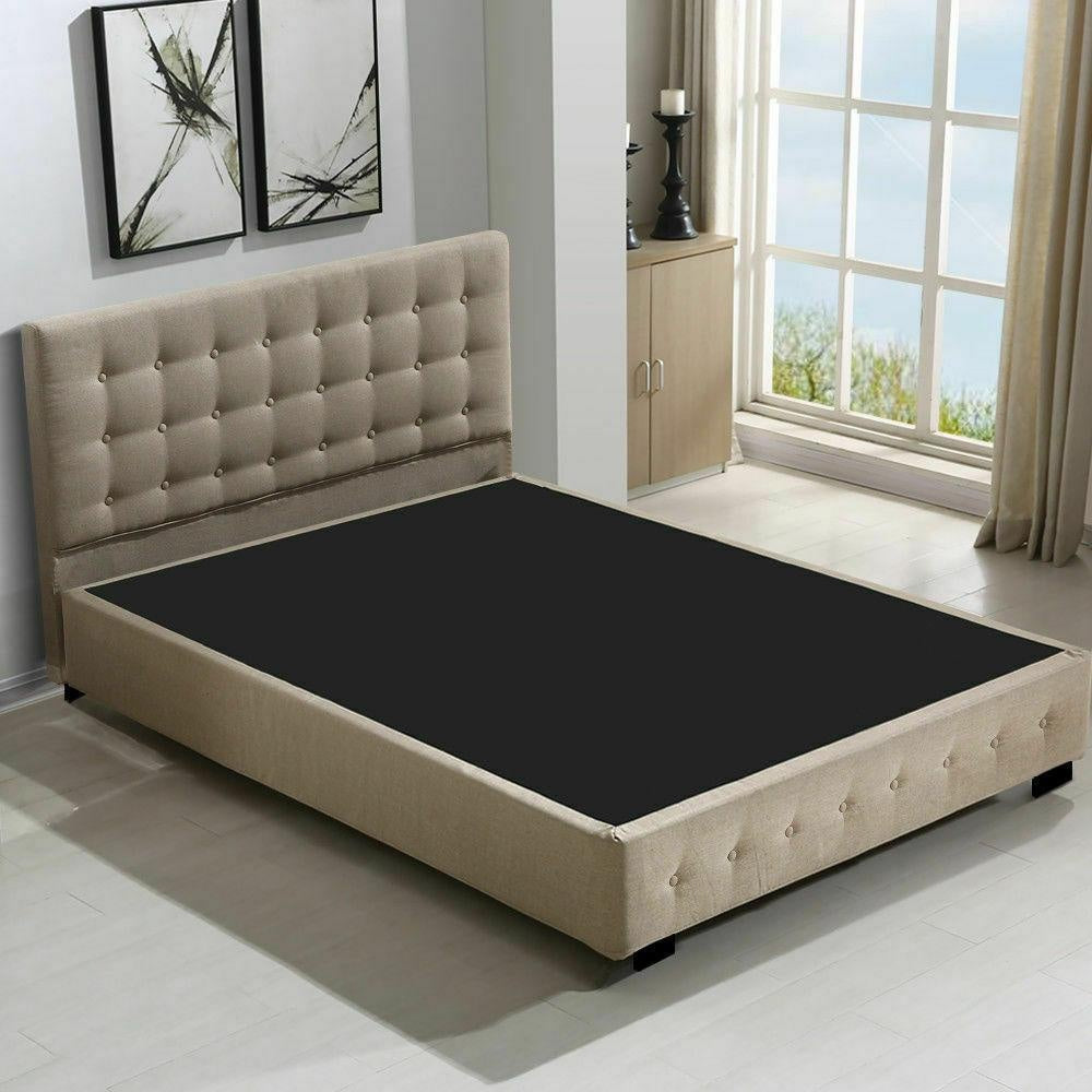 Levede Bed Frame Base With Gas Lift Double Size Platform Fabric Deals499