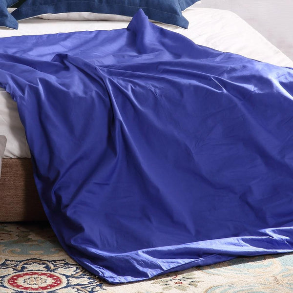 DreamZ 198x122cm Cotton Anti Anxiety Weighted Blanket Cover Protector Blue DreamZ