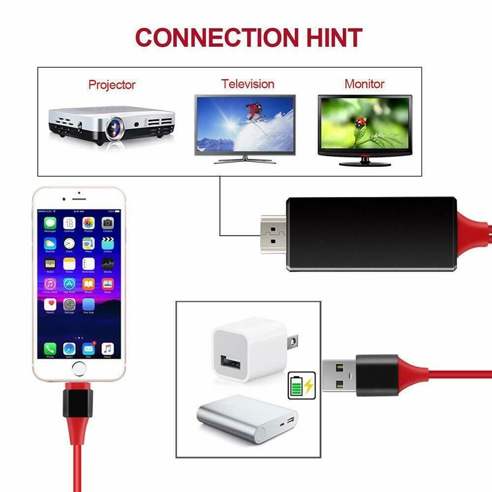 Lightning To HDTV HDMI AV TV Adapter Video Output 2M Cable Deals499