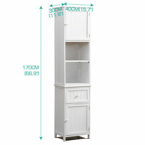 Levede 2 in 1 Bathroom Tallboy Furniture Toilet Storage Cabinet Laundry Cupboard Deals499