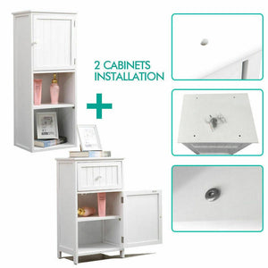 Levede 2 in 1 Bathroom Tallboy Furniture Toilet Storage Cabinet Laundry Cupboard Deals499