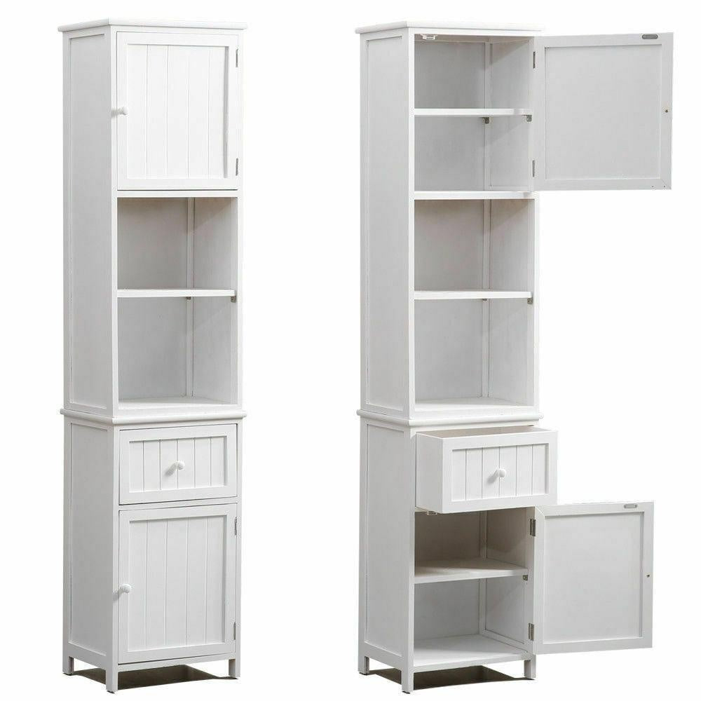 Levede 2 in 1 Bathroom Tallboy Furniture Toilet Storage Cabinet Laundry Cupboard Deals499