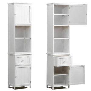 Levede 2 in 1 Bathroom Tallboy Furniture Toilet Storage Cabinet Laundry Cupboard Deals499