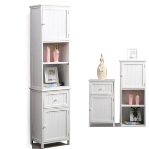 Levede 2 in 1 Bathroom Tallboy Furniture Toilet Storage Cabinet Laundry Cupboard Deals499