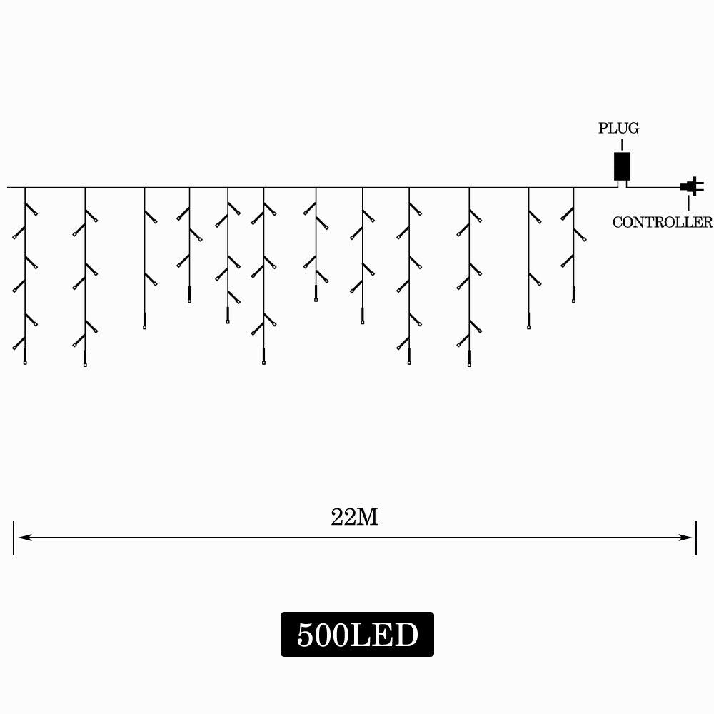 500 LED Curtain Fairy String Lights Wedding Outdoor Xmas Party Lights Warm White Deals499