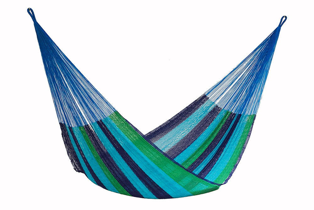 Mayan Legacy Queen Size Cotton Mexican Hammock in Oceanica Colour Deals499