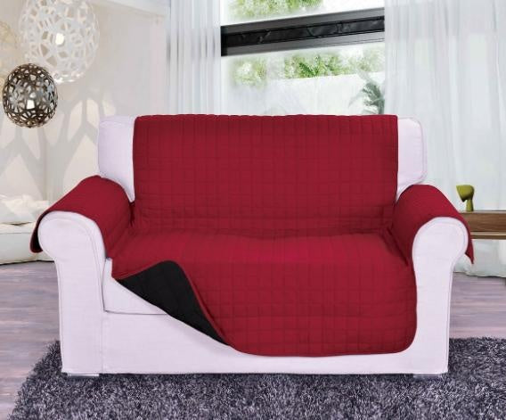 Couch Covers Protector Slipcovers 2 Seater Reversible Black/Red Deals499