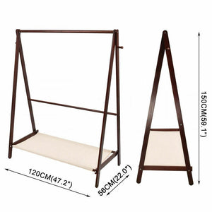 Levede Clothes Stand Garment Dyring Rack Hanger Organiser Wooden Free Standing Deals499