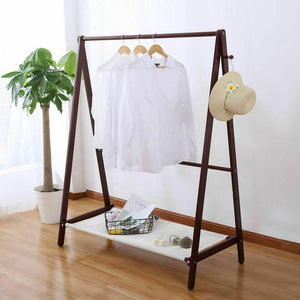 Levede Clothes Stand Garment Dyring Rack Hanger Organiser Wooden Free Standing Deals499