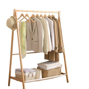 Levede Clothes Stand Garment Dyring Rack Hanger Organiser Wooden Rail Portable Deals499