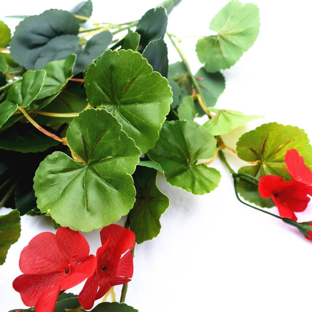 Artificial Geranium Hanging Bush with Red Flowers 60cm Deals499