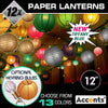 12" Paper Lanterns for Wedding Party Festival Decoration - Mix and Match Colours Deals499