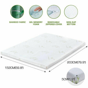 DreamZ 5cm Thickness Cool Gel Memory Foam Mattress Topper Bamboo Fabric Queen Deals499