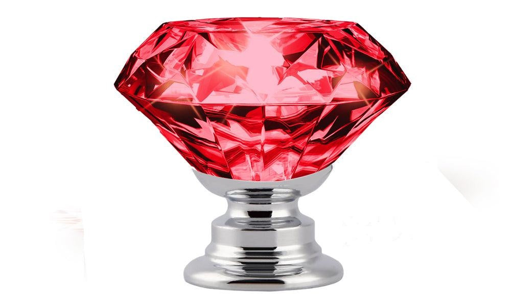 10 Pcs 40mm Red Diamond Shape Glass Door Knob Drawer Cabinet Handle Deals499