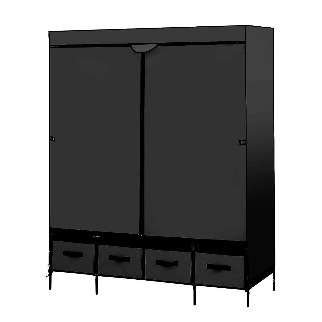 Levede Portable Wardrobe 4 Drawers Storage Cabinet Organiser With Shelves Deals499