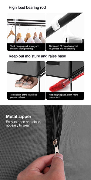Levede Portable Wardrobe 4 Drawers Large Storage Cabinet Organiser Shelf Rack Deals499