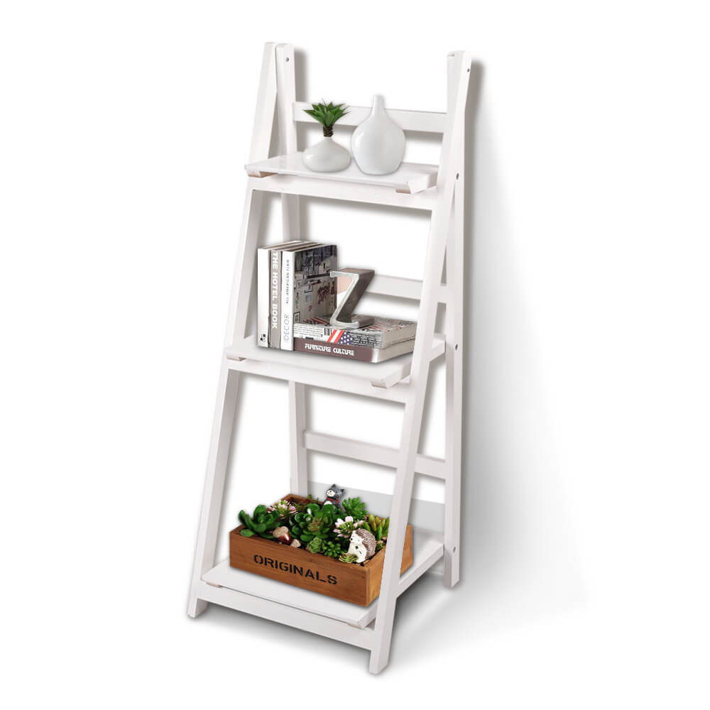 Levede 3 Tier Ladder Shelf Stand Storage Book Shelves Shelving Display Rack Deals499