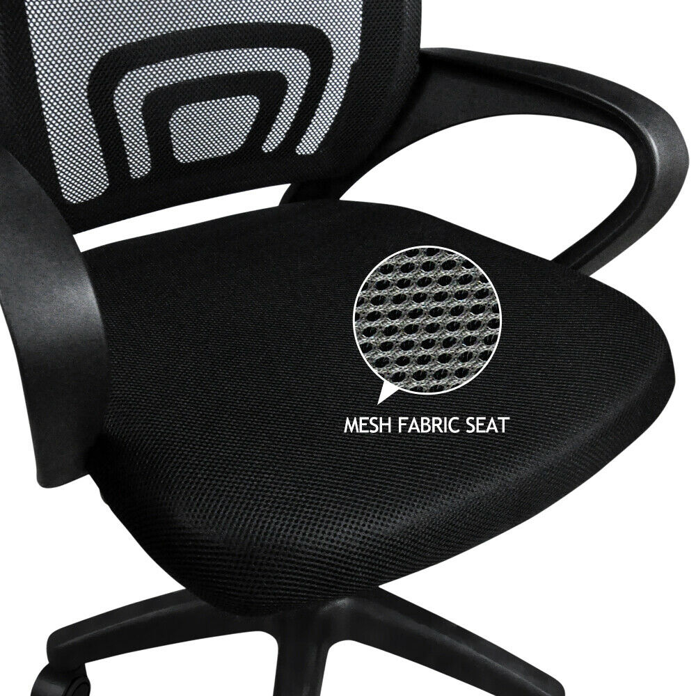 2 x Ergonomic Mesh Computer Home Office Desk Midback Task Black Adjustable Chair Deals499