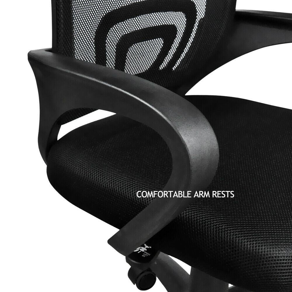 2 x Ergonomic Mesh Computer Home Office Desk Midback Task Black Adjustable Chair Deals499