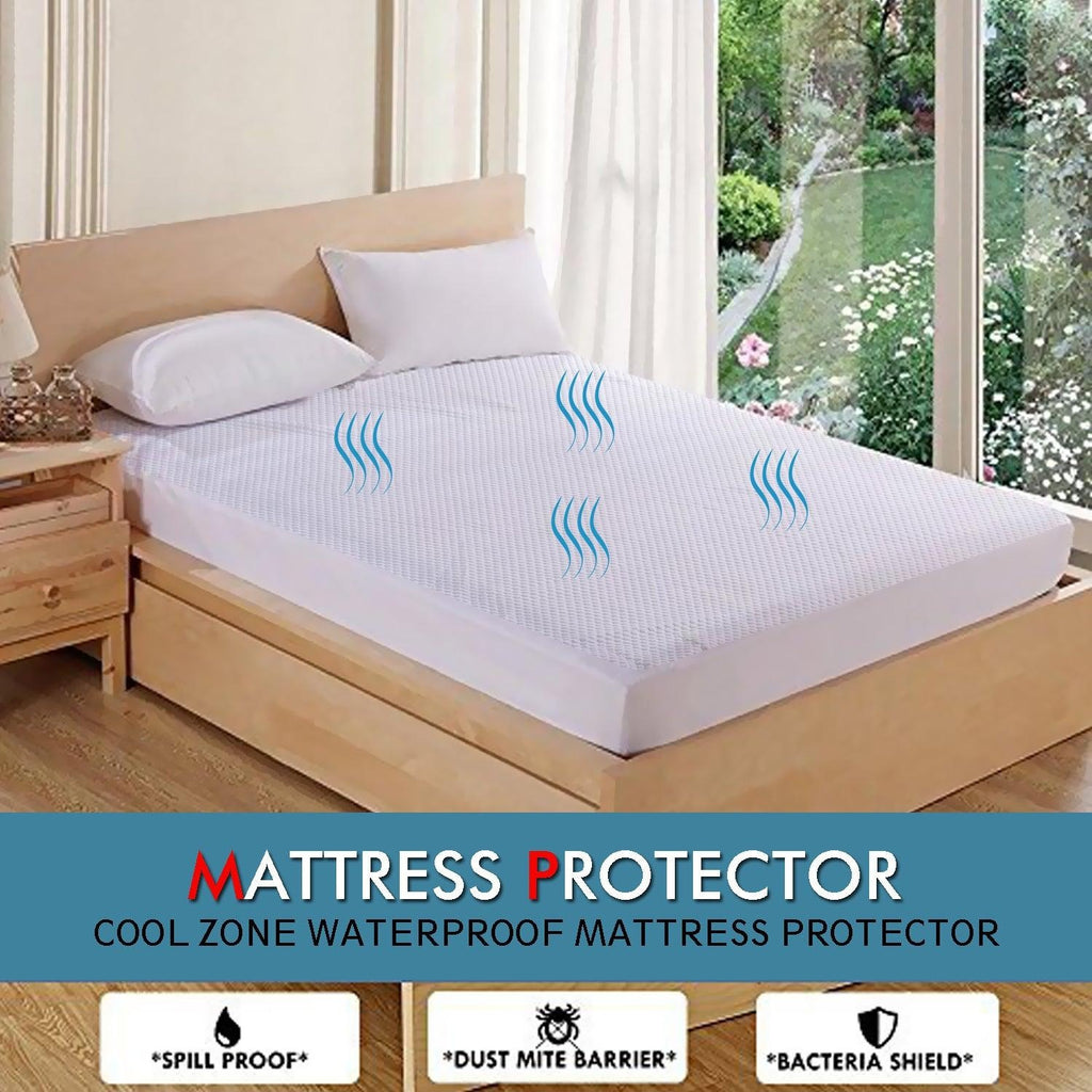 DreamZ Mattress Protector Topper Polyester Cool Fitted Cover Waterproof King Deals499