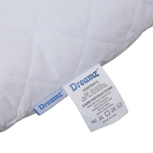 DreamZ Pillow Case Protector Pillowcase 100% Cotton Quilted Soft Cover Cases x2 Deals499