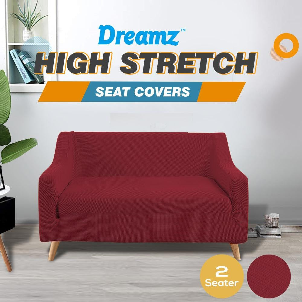 DreamZ Couch Stretch Sofa Lounge Cover Protector Slipcover 2 Seater Wine Deals499