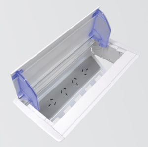 OE Elsafe: Axxess QF45 - 4 x GPO, 5 x Data Cutouts - Anodised Lid- Grey/Silver Deals499