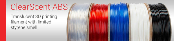 ABS Filament FormFortura ClearScent avaialbel in Black, Clear, Transparent Dark Blue, Transparent Red, White - 3D Printer Filament Deals499
