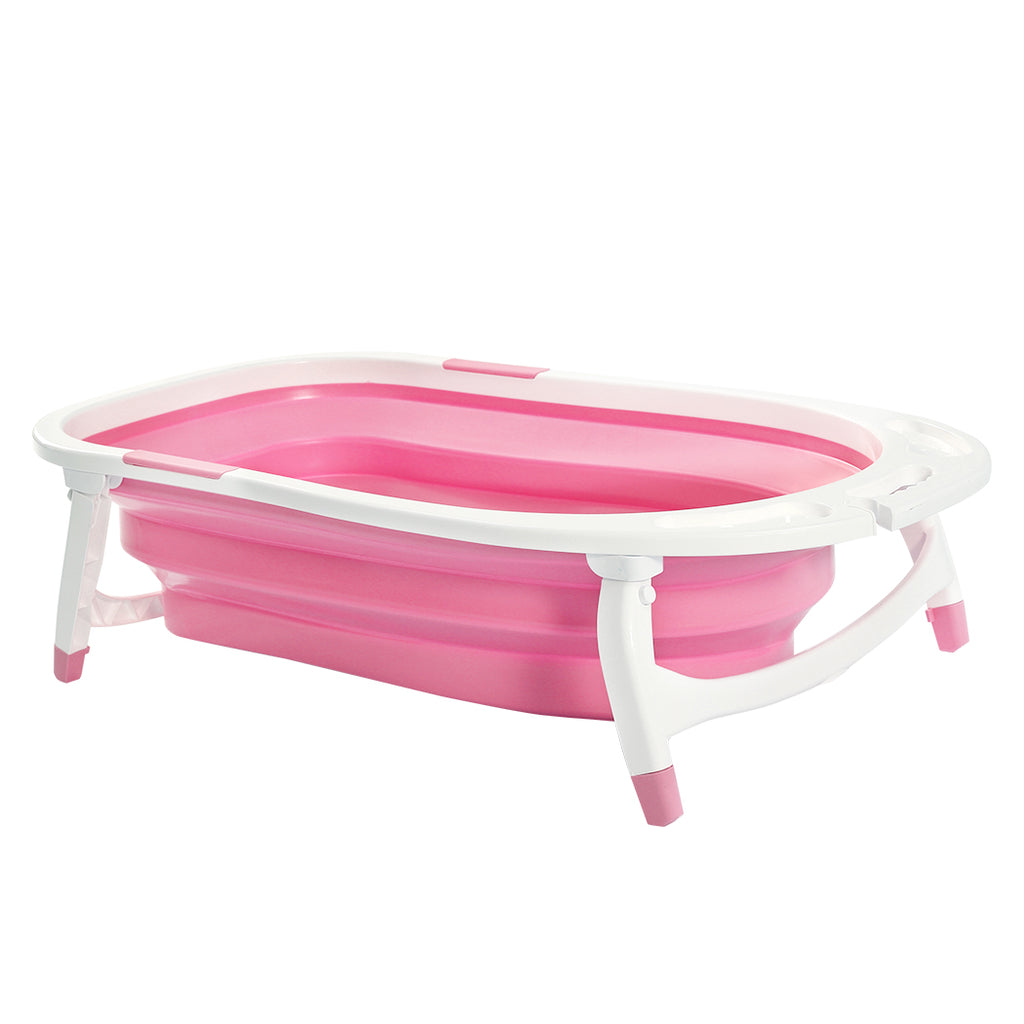 Baby Bath Tub Infant Toddlers Foldable Bathtub Folding Safety Bathing ShowerPink Deals499