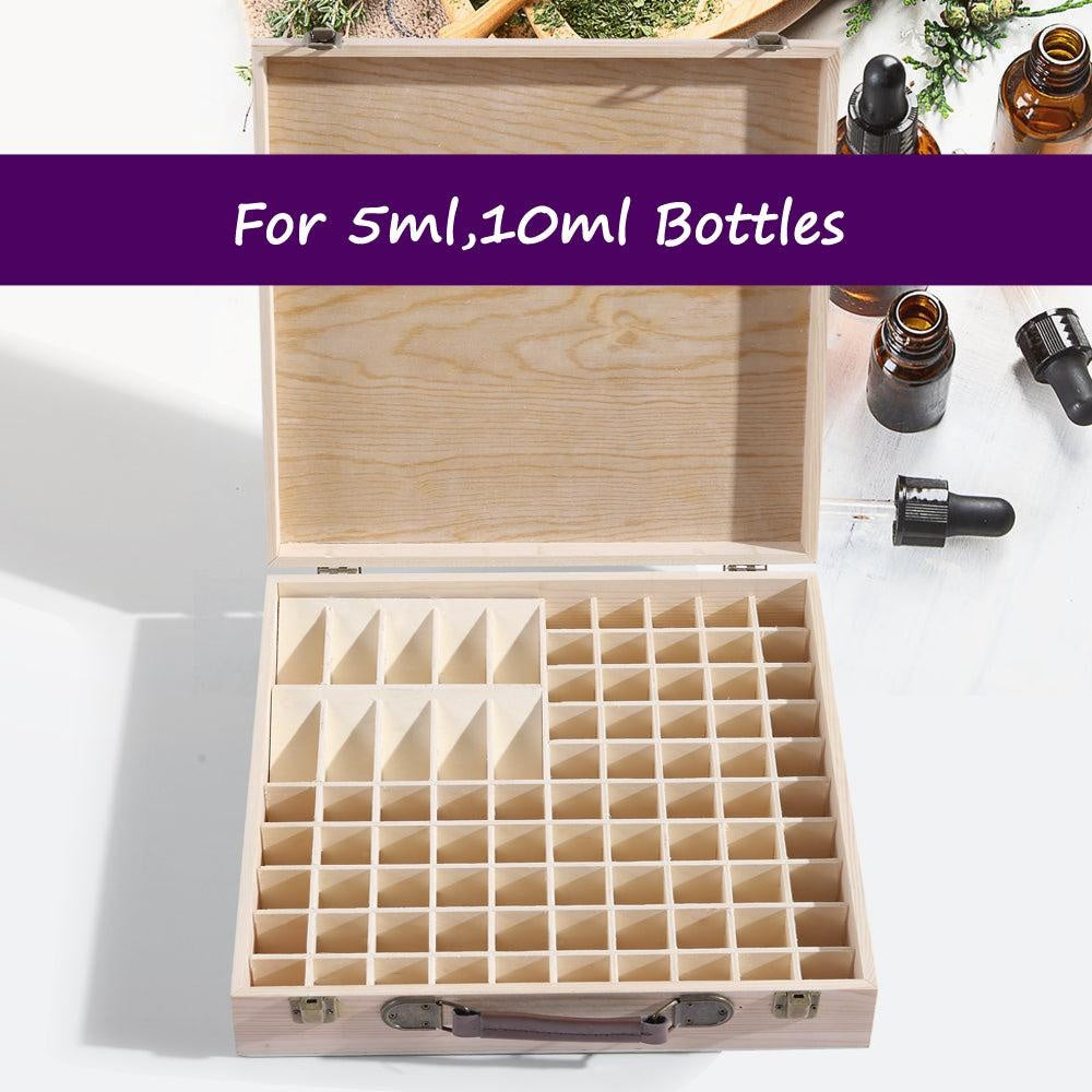 Essential Oil Storage Box Wooden 85 Slots Aromatherapy Container Organiser Case Deals499