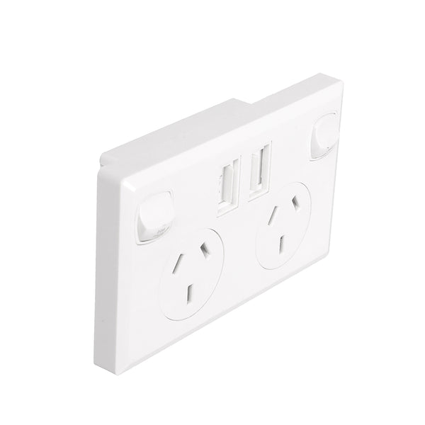 Dual USB Wall Socket Power Point Home Supply Electrical Charger SAA Outlet Plate Deals499